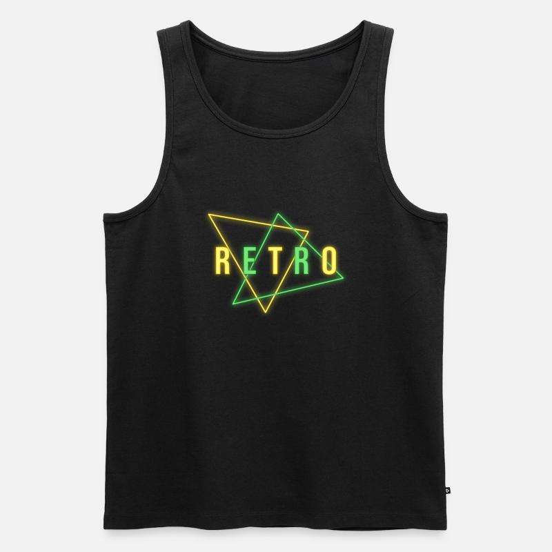 RETRO NEON - Männer Premium Bio Tank Top - Schwarz