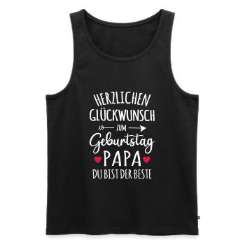 Papa Geburtstag bester Vater Geschenk Glückwunsch - Männer Premium Bio Tank Top - Schwarz - Vorne - Michal (187cm)