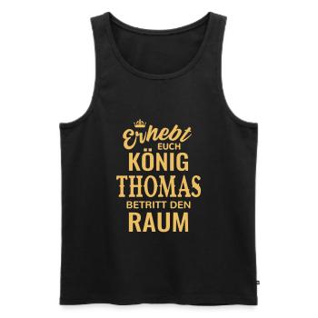Name Thomas König Geschenkidee Geburtstag lustig - Männer Premium Bio Tank Top - Schwarz - Vorne - AI Model Male 178 light (178cm)