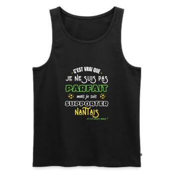 Nantes football Parfait supporter Nantais Humour - Débardeur bio Premium Homme - noir - Devant - Michal (187cm)