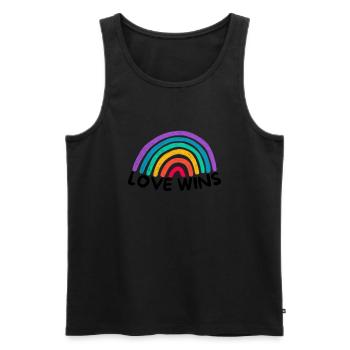 Love Graphic Love gagne Rainbow - Débardeur bio Premium Homme - noir - Devant - AI Model Male 178 light (178cm)