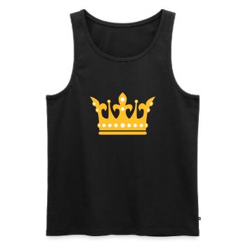 Krone / Crown 2c - Männer Premium Bio Tank Top - Schwarz - Vorne - AI Model Male 178 light (178cm)