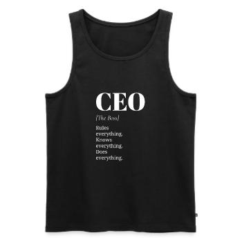 CEO - Männer Premium Bio Tank Top - Schwarz - Vorne - Michal (187cm)
