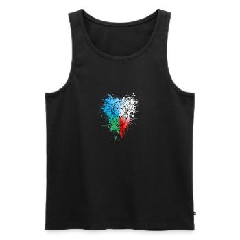 Bison head Bizon head, Bisonkopf, Głowa Żubra Żubr - Männer Premium Bio Tank Top - Schwarz - Vorne - AI Model Male 178 light (178cm)