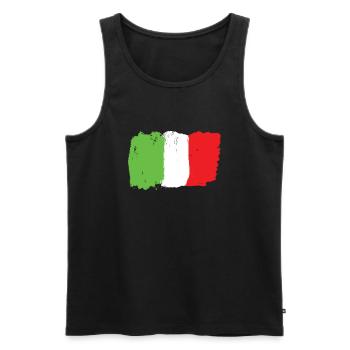 Italien Flagge Fahne Grunge Graffiti Stil Fussball - Männer Premium Bio Tank Top - Schwarz - Vorne - Michal (187cm)