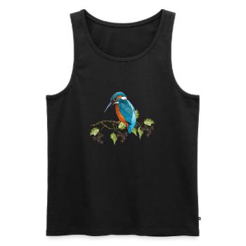 Oiseau Kingfisher - Débardeur bio Premium Homme - noir - Devant - AI Model Male 178 light (178cm)