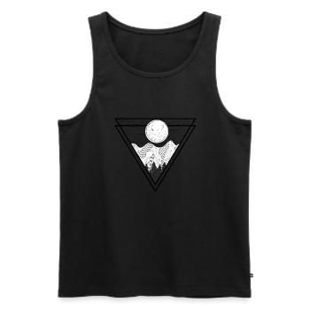 Berge - Männer Premium Bio Tank Top - Schwarz - Vorne - AI Model Male 178 light (178cm)