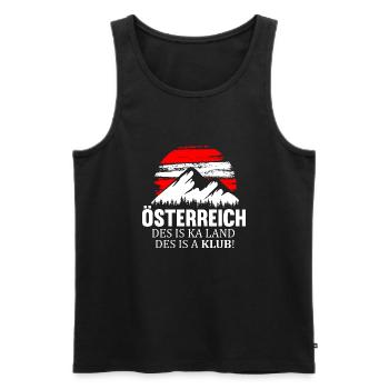 AUSTRIA ÖSTERREICH DES IS KA LAND DES IS A KLUB - Männer Premium Bio Tank Top - Schwarz - Vorne - Michal (187cm)