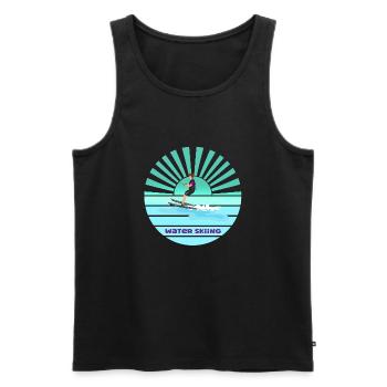 Sunset water skiing - Men's Premium Organic Tank Top - black - Front - Michal (187cm)