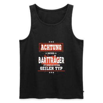 Bartträger ist einfach nur ein geiler Typ - Männer Premium Bio Tank Top - Schwarz - Vorne - Michal (187cm)