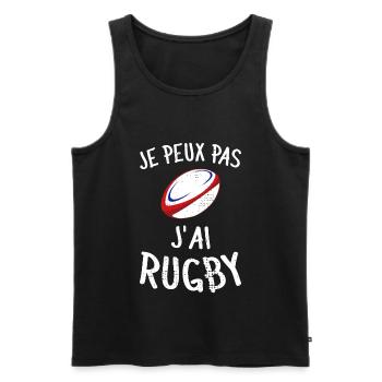 Je Peux Pas J'ai Rugby Joueur Maillot France Rugby - Männer Premium Bio Tank Top - Schwarz - Vorne - Michal (187cm)