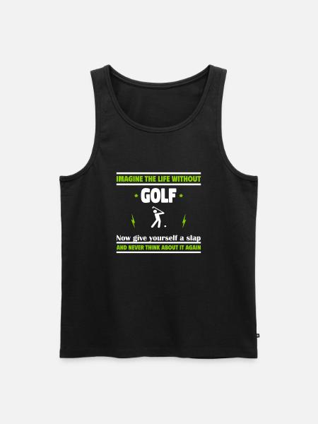 Imagine life without golf - Men's Premium Organic Tank Top - black