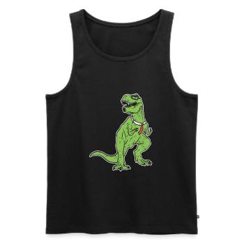 Tyrannosaurus Nerd - Dinosaur T-Rex Archéologie - Débardeur bio Premium Homme - noir - Devant - AI Model Male 178 light (178cm)