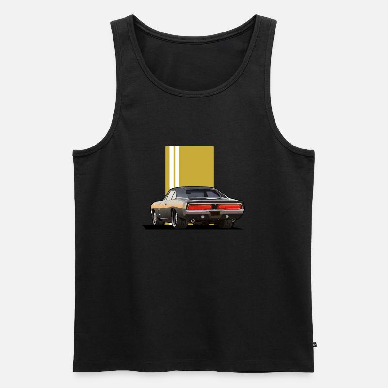 MuscleCar - Männer Premium Bio Tank Top - Schwarz