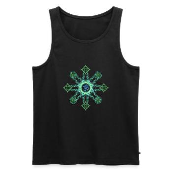 Blue/Green Om - Männer Premium Bio Tank Top - Schwarz - Vorne - AI Model Male 178 light (178cm)