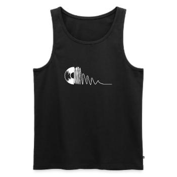 Schallplatten Musik Liebe Welle - Männer Premium Bio Tank Top - Schwarz - Vorne - Michal (187cm)