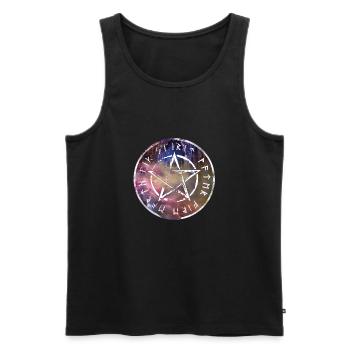 T-shirt pentagram magic - Men's Premium Organic Tank Top - black - Front - Michal (187cm)