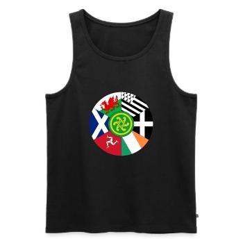 Flaggen der keltischen Nationen, Pan Celtic, Wales, Schottland - Männer Premium Bio Tank Top - Schwarz - Vorne - AI Model Male 178 light (178cm)