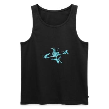Blue fpv drone /racingdrone / pilot drone - Men's Premium Organic Tank Top - black - Front - Michal (187cm)
