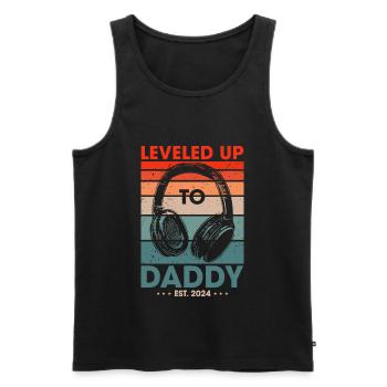 Level Up To Daddy 2024 Gaming Papa Gamer - Männer Premium Bio Tank Top - Schwarz - Vorne - Michal (187cm)