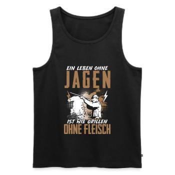 Leben Ohne Jagen Grillen Ohne Fleisch Jäger - Männer Premium Bio Tank Top - Schwarz - Vorne - Michal (187cm)