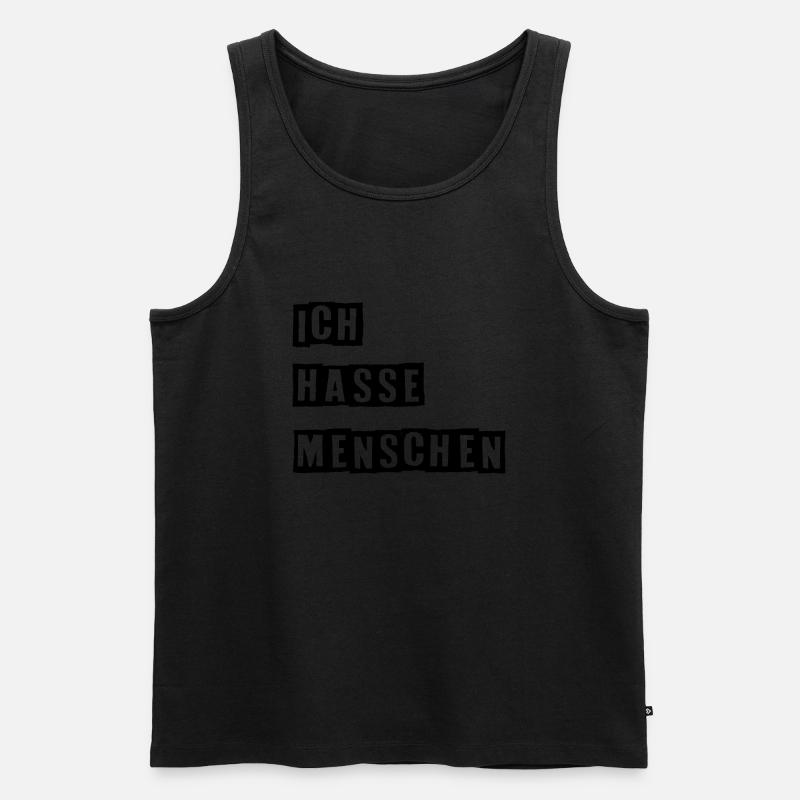 Ich Hasse Menschen - Männer Premium Bio Tank Top - Schwarz