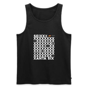 SEIXANTA SIX - Men's Premium Organic Tank Top - black - Front - AI Model Male 178 light (178cm)