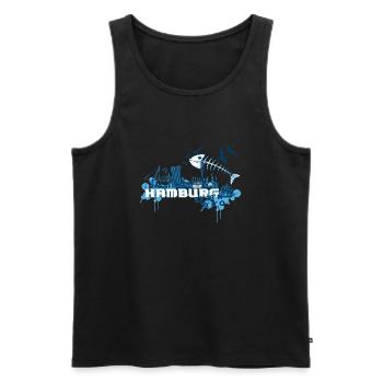 Hanseatic City of Hamburg Hamburger Hafen - Men's Premium Organic Tank Top - black - Front - AI Model Male 178 light (178cm)