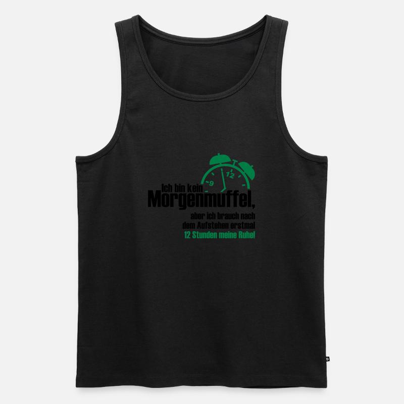 kein Morgenmuffel - Männer Premium Bio Tank Top - Schwarz