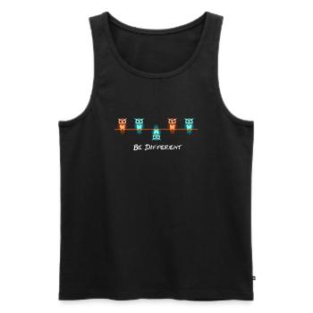 Be different - Men's Premium Organic Tank Top - black - Front - AI Model Male 178 light (178cm)