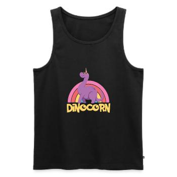 Dino Licorne - Mignon Dinocorne - Débardeur bio Premium Homme - noir - Devant - Michal (187cm)