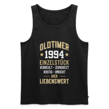 LUSTIG 32. GEBURTSTAG OLDTIMER 1994 EINZELSTÜCK - Männer Premium Bio Tank Top - Schwarz - Vorne - AI Model Male 178 light (178cm)
