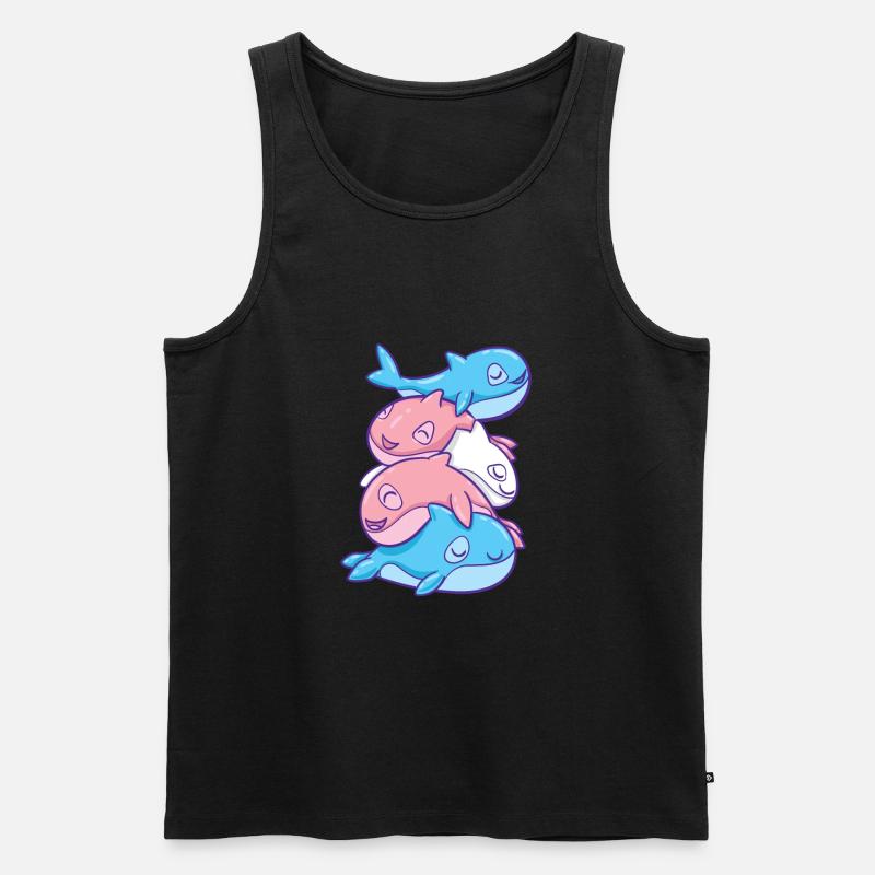 Trans Pride Orca Transgender - Männer Premium Bio Tank Top - Schwarz