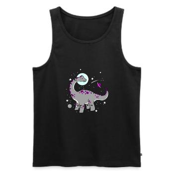 Ace Pride Dinosaurier Asexual Space - Männer Premium Bio Tank Top - Schwarz - Vorne - AI Model Male 178 light (178cm)