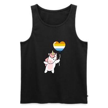 Unicorn Heart Balloon Aroace - Men's Premium Organic Tank Top - black - Front - AI Model Male 178 light (178cm)