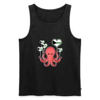 Octopus Balloon Demiromantic Pride - Débardeur bio Premium Homme - noir - Devant - AI Model Male 178 light (178cm)