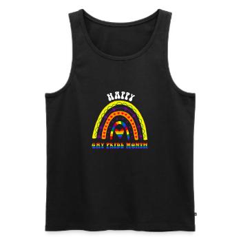 Happy Gay Pride Month LGBT Pride Boho Rainbow - Men's Premium Organic Tank Top - black - Front - Michal (187cm)