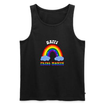 Happy Pride Month LGBT Gay Pride Regenbogen - Männer Premium Bio Tank Top - Schwarz - Vorne - AI Model Male 178 light (178cm)