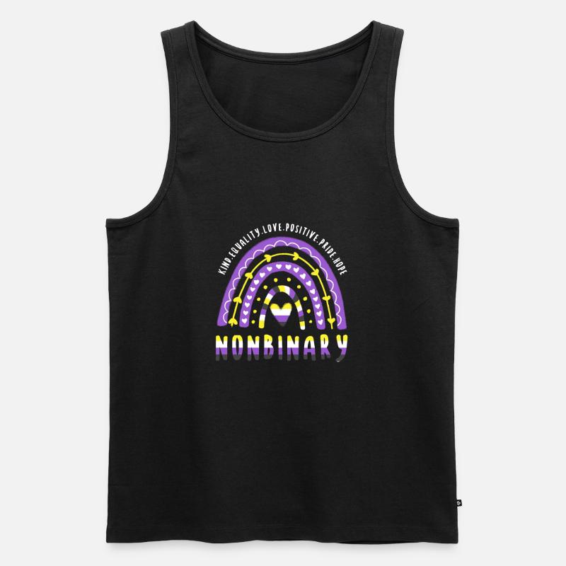 Nonbinary Pride Nonbinary Rainbow - Men's Premium Organic Tank Top - black