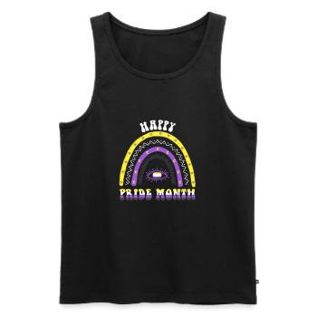 Boho Regenbogen Happy Pride Month Nonbinary - Männer Premium Bio Tank Top - Schwarz - Vorne - AI Model Male 178 light (178cm)