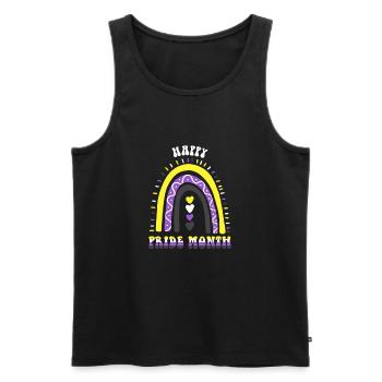 Happy Pride Month Nonbinary Boho Regenbogen - Männer Premium Bio Tank Top - Schwarz - Vorne - AI Model Male 178 light (178cm)