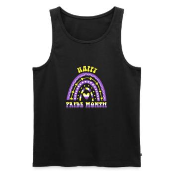 Happy Pride Month Nonbinary Regenbogen - Männer Premium Bio Tank Top - Schwarz - Vorne - AI Model Male 178 light (178cm)