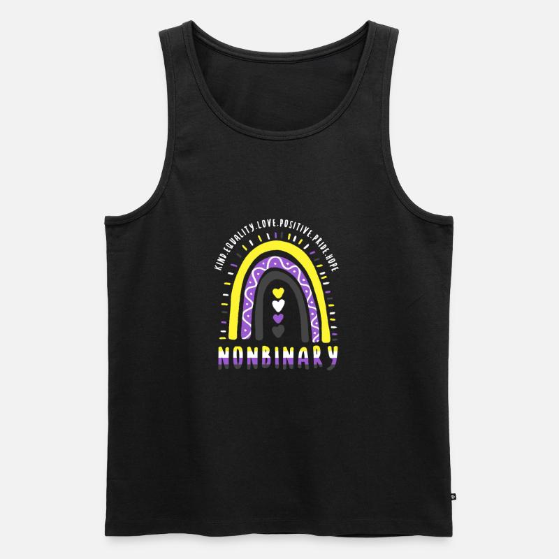 Nonbinary Boho Rainbow - Men's Premium Organic Tank Top - black
