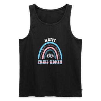 Boho Rainbow Happy Pride Mois Transgenre - Débardeur bio Premium Homme - noir - Devant - AI Model Male 178 light (178cm)