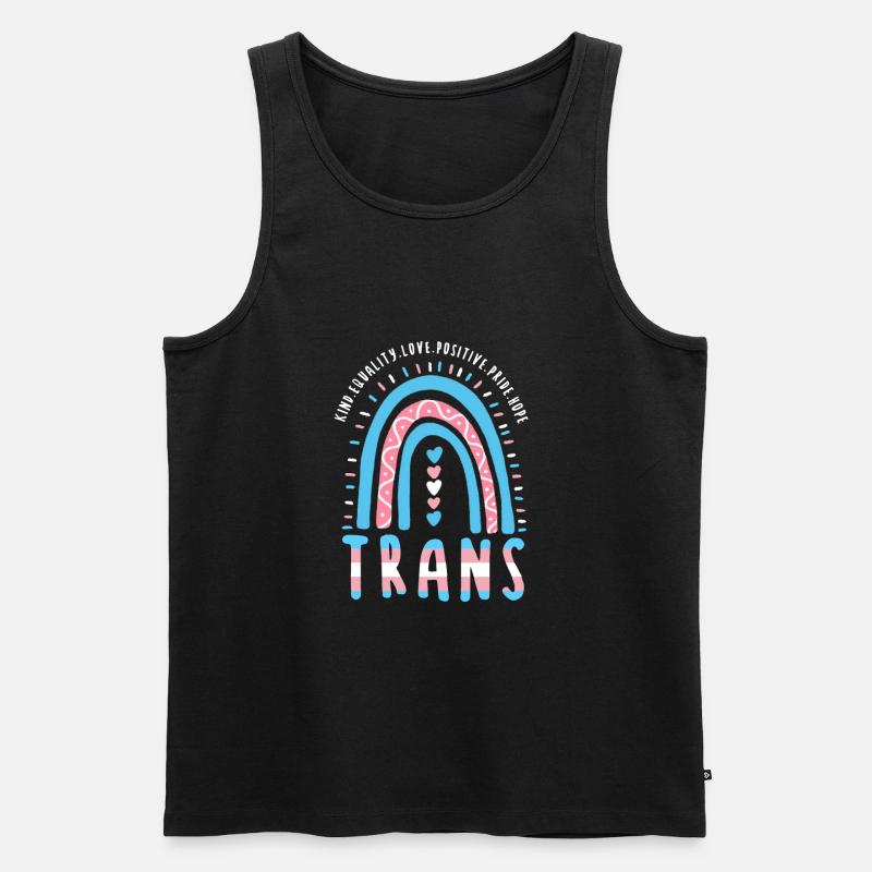 Transgender Spruch Trans Boho Regenbogen - Männer Premium Bio Tank Top - Schwarz