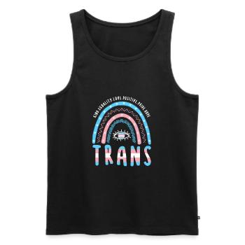 Transgender Boho Regenbogen Trans - Männer Premium Bio Tank Top - Schwarz - Vorne - Michal (187cm)