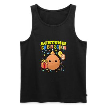 Achtung Ich Bin Schon 2 Geburtstag Kokosnuss - Männer Premium Bio Tank Top - Schwarz - Vorne - Michal (187cm)