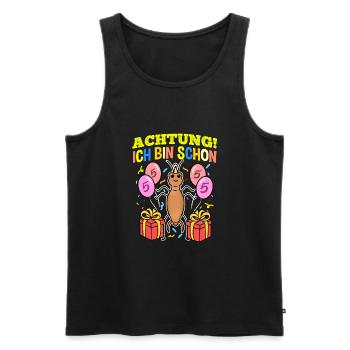 Achtung Ich Bin Schon 5 Geburtstag Ohrwurm - Männer Premium Bio Tank Top - Schwarz - Vorne - AI Model Male 178 light (178cm)