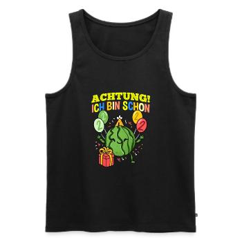 Achtung Ich Bin Schon 2 Geburtstag Wassermelone - Männer Premium Bio Tank Top - Schwarz - Vorne - Michal (187cm)