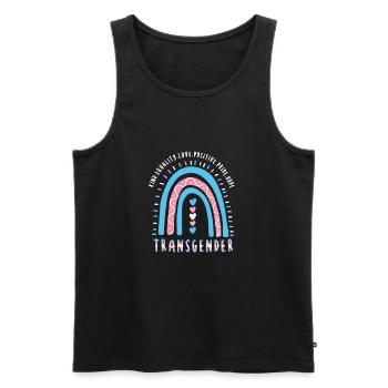 Trans Saying Transgender Boho Rainbow - Men's Premium Organic Tank Top - black - Front - AI Model Male 178 light (178cm)